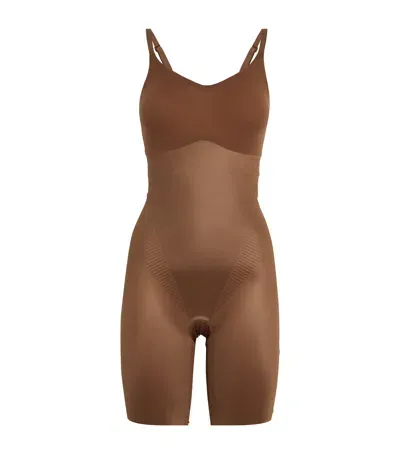 Spanx Thinstincts 2.0 Mid-thigh Bodysuit - Medium Control In Brown