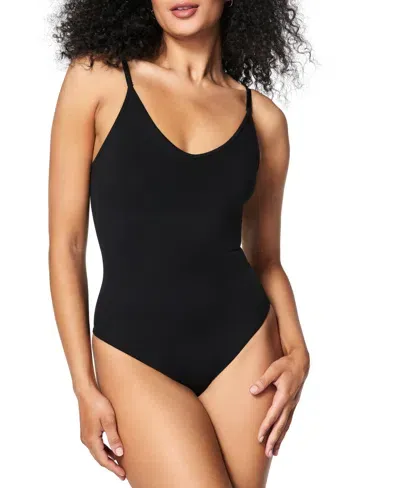 Spanx Women's Everyday Seamless Shaping Thong Bodysuit In Very Black