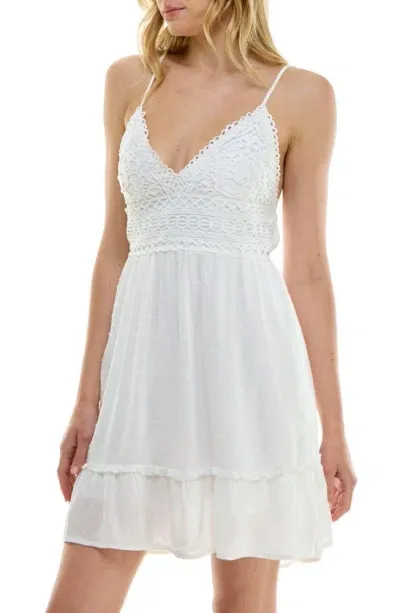 Speechless Ruffle Hem Sleeveless Minidress In Ivory Jm