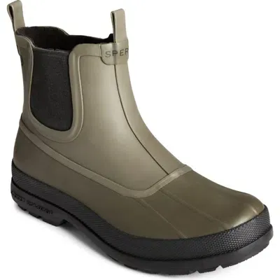 Sperry Cold Bay Waterproof Chelsea Rain Boot In Olive