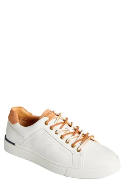 Sperry Gold Victura Leather Low Top Sneaker In White