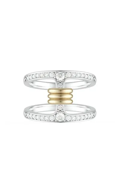 Spinelli Kilcollin Hoorsenbuhs Collab 18k Yellow Gold; Sterling Silver; And Diamond Pavé Ring