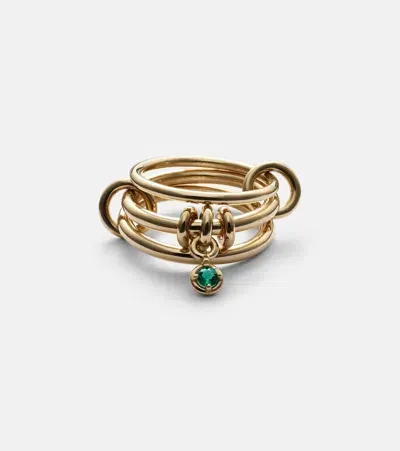 Spinelli Kilcollin Piera 18kt Gold Linked Rings With Emerald