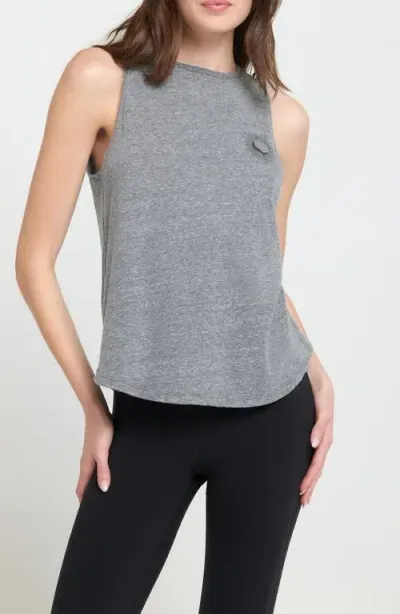 Spiritual Gangster Harmony Jade Muscle Tank In Heather Grey