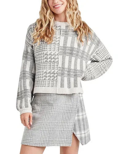 Splendid Elliott Plaid Sweater In Grey Glen Check