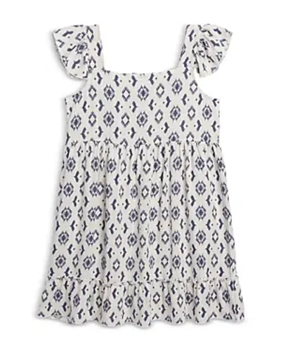 Splendid Girls' Ikat Ruffled Dress - Big Kid In Ash Navy