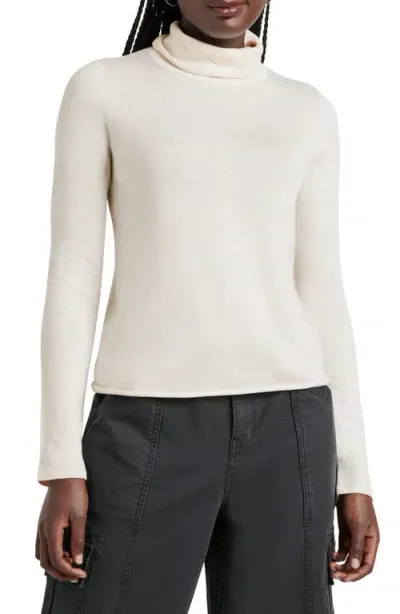 Splendid Greyson Cotton Blend Turtleneck Sweater In Paper