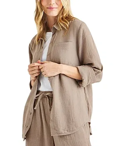 Splendid Kit Gauze Shirt In Rattan