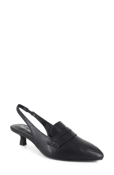 Splendid Lilly Slingback Loafer Pump In Black Nappa