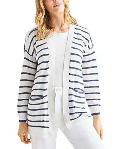 Splendid Luna Striped Cardigan In Cerulean