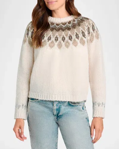 Splendid Noelle Fair Isle Sweater In Snow Heather