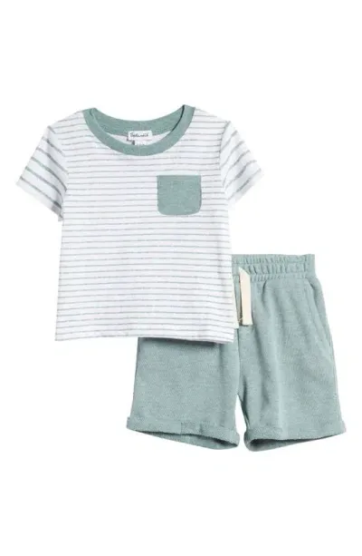 Splendid Babies'  Seaspray Stripe T-shirt & Shorts Set In Shore Stripe