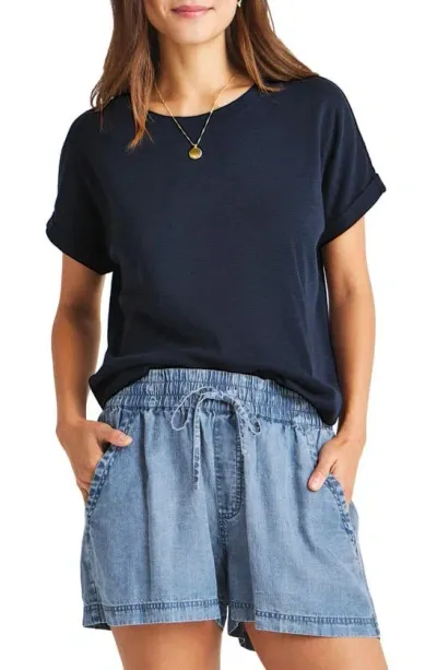 Splendid Skye Slub T-shirt In Navy