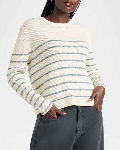 Splendid Spencer Stripe Sweater In Pale Oak/teal