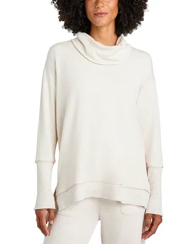 Splendid Supersoft Satin Cowl Neck Sweater In Pale Oak