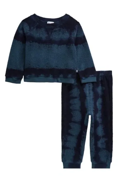 Splendid Babies'  Tie Dye Fleece Jogger Set In Deep Navy