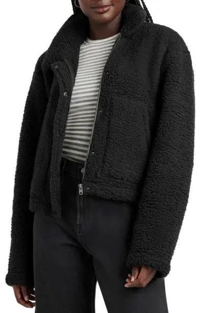 Splendid Tina Fleece Jacket In Black