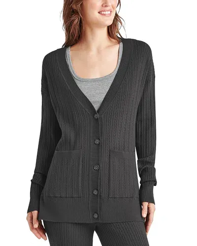 Splendid Veronica Cable Stitch Cardigan In Lead