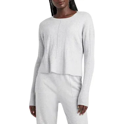 Splendid Veronica Cable Sweater In Ice Heather Grey