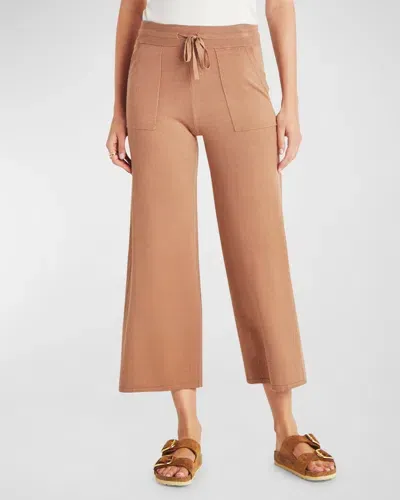 Splendid Veronica Cropped Flare Sweater Pants In Macchiato