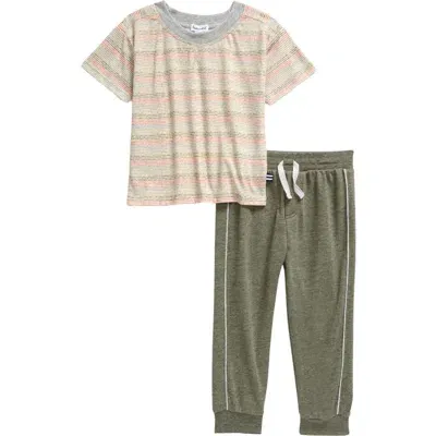 Splendid Babies'  Wave T-shirt & Joggers Set In Cement