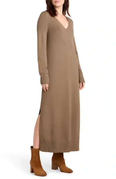 Splendid X Cella Jane Long Sleeve Sweater Dress In Toast