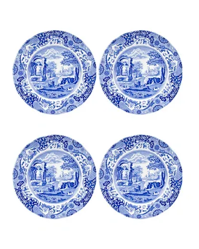 Spode Blue Italian Dinner Plates, Set Of 4