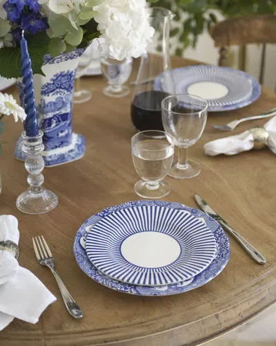 Spode Blue Italian Steccato Salad Plates, Set Of 4