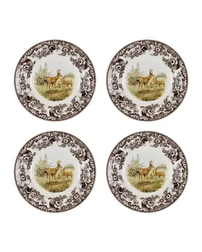 Spode Woodland Dinner Plates, Set Of 4 In Deer