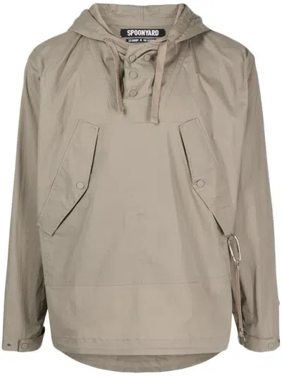 Spoonyard Anorak Hodded Jacket In Brown