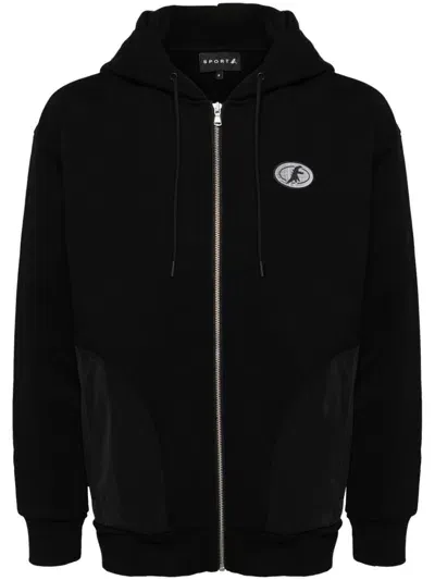 Sport B. By Agnès B. Logo-patch Zip-up Bomber Jacket In Black