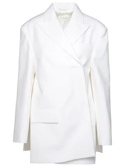 Sportmax Achille Asymmetric Straight Hem Blazer In White