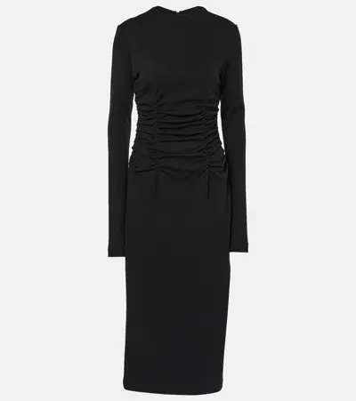 Sportmax Acline Wool And Cotton-blend Maxi Dress In Black