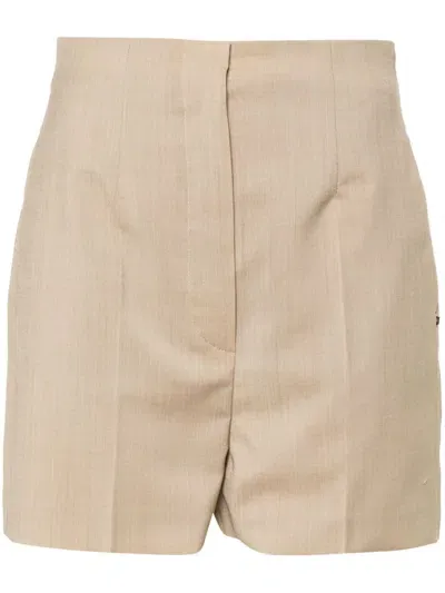 Sportmax Adorato Wool Blend Shorts In Neutrals