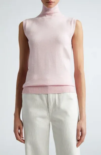 Sportmax Ardenza Sleeveless Wool Turtleneck Sweater In Pink