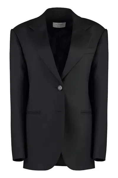 Sportmax Baffo Single-breasted Two-button Blazer In Black