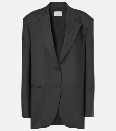 Sportmax Baffo Virgin Wool Blazer In Grey