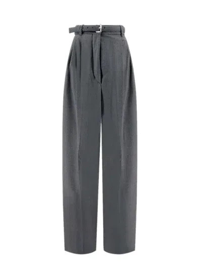 Sportmax Belted Straight Leg Trousers In Grey