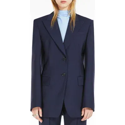 Sportmax Benares Slim Fit Tailored Wool & Mohair Blend Blazer In Ultra Marine