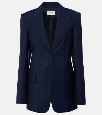 Sportmax Benares Wool-blend Canvas Blazer In Blue