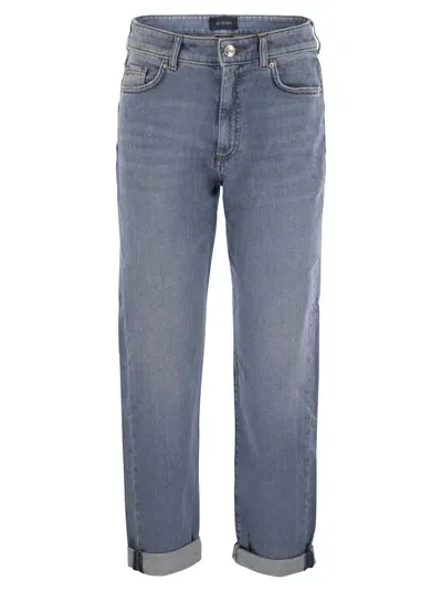 Sportmax Brian Low Waisted Boyfriend Denim In Blue