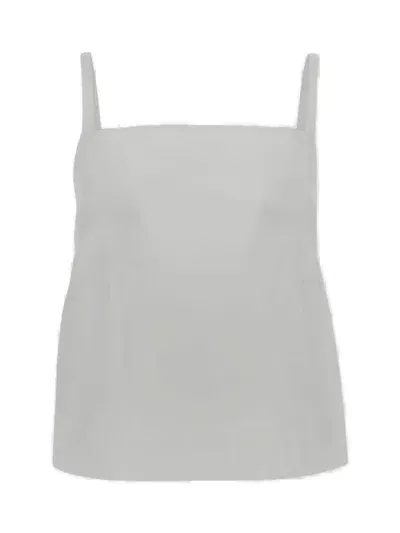 Sportmax Buckle Detailed Sleeveless Top In Bianco