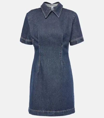 Sportmax Douglas Denim Polo Dress In Blue