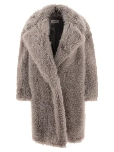 Sportmax Faux Fur Coat In Grey