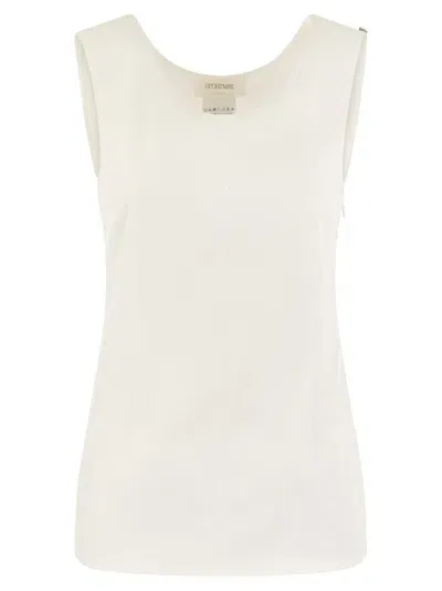 Sportmax Fico Sleeveless Crepe Jersey Top In White