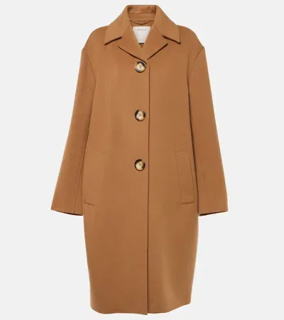 Sportmax Fiuggi Virgin Wool Coat In Brown