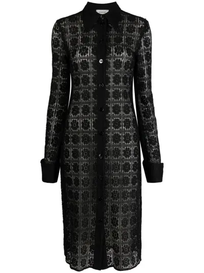 Sportmax Floral-lace Midi Dress In Black