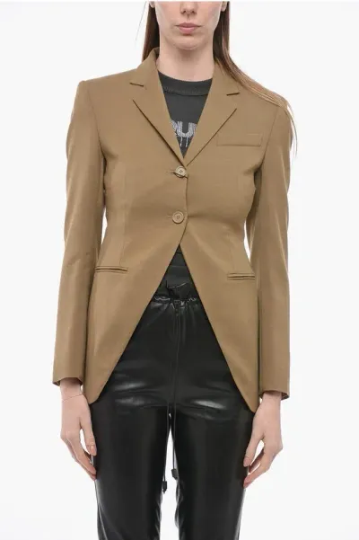 Sportmax Front Split Bosco Slim Fit Blazer In Brown