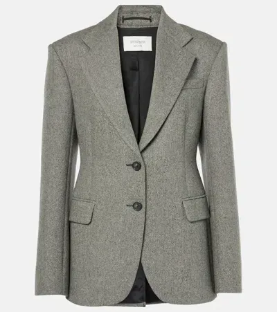 Sportmax Gel Wool-blend Tweed Blazer In Black