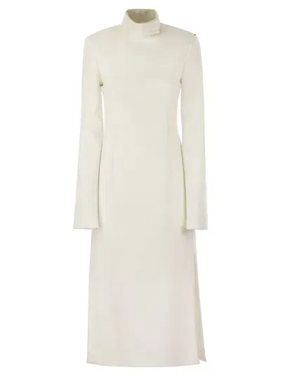 Sportmax Glass Scuba Jersey Dress In White